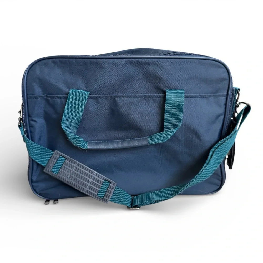 Samsonite Laptop Briefcase Travel Tech Bag Office Work Blue Nylon OS
